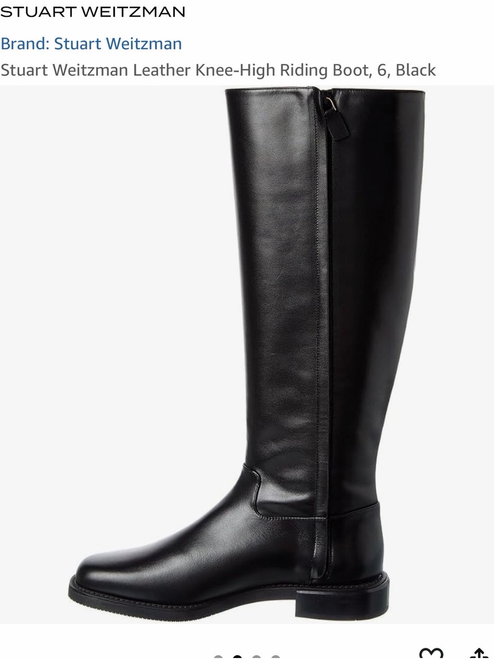 NEW Stuart Weitzman Leather Knee-High Riding Boot, 6, Black Women's - Picture 9 of 9